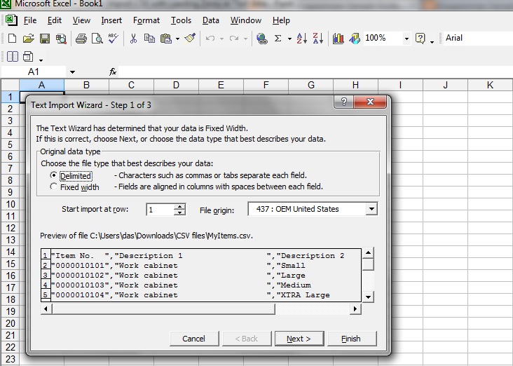 convert csv file to excel